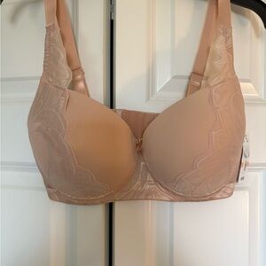 Jezebel Lace Trimmed Beige Bra
